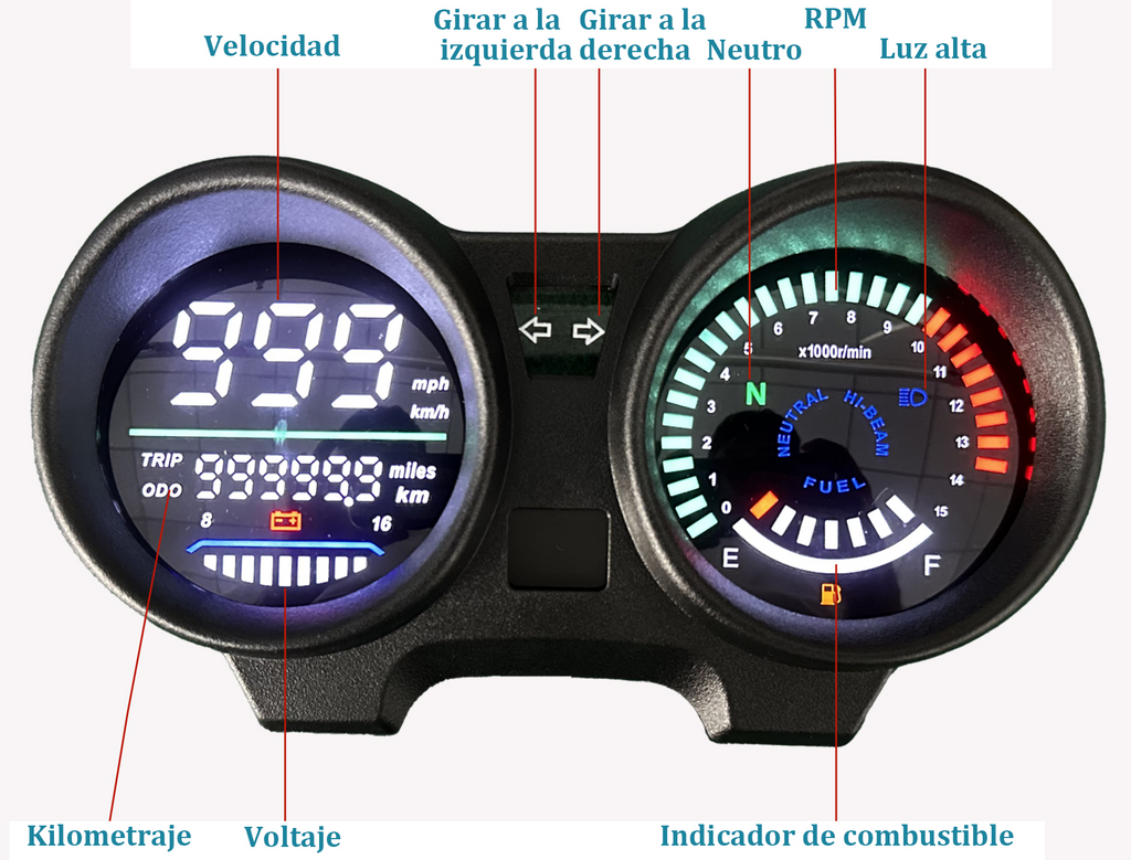 digital tablero para moto velocimetro tacometro for（Honda CG 150 Titan CG 150 Fan ESI）