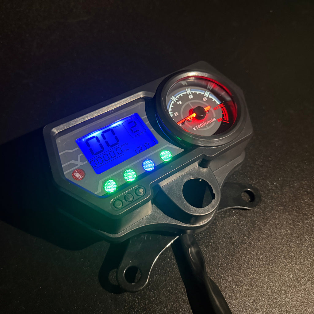 digital tablero para moto velocimetro tacometro for（CG125 （Honda CG125、Honda TMX125、  RUSI Macho Tc 125/150、Skygo 125 ）Bera SBR150、AVA150）