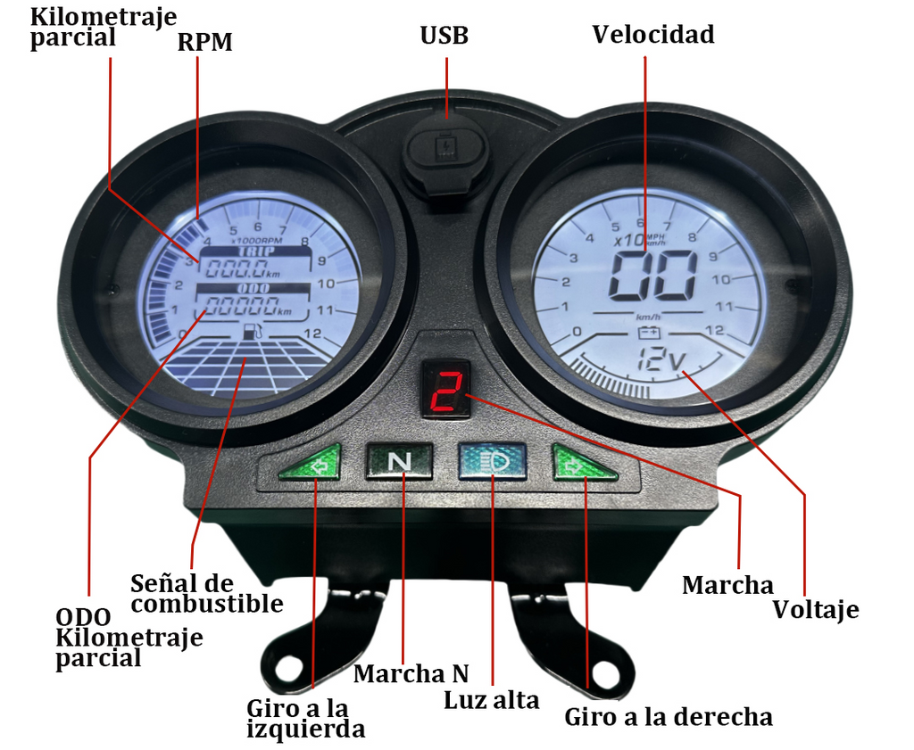 digital tablero para moto velocimetro tacometro for（Bera SBR150(Bera Moto 150cc CG)）