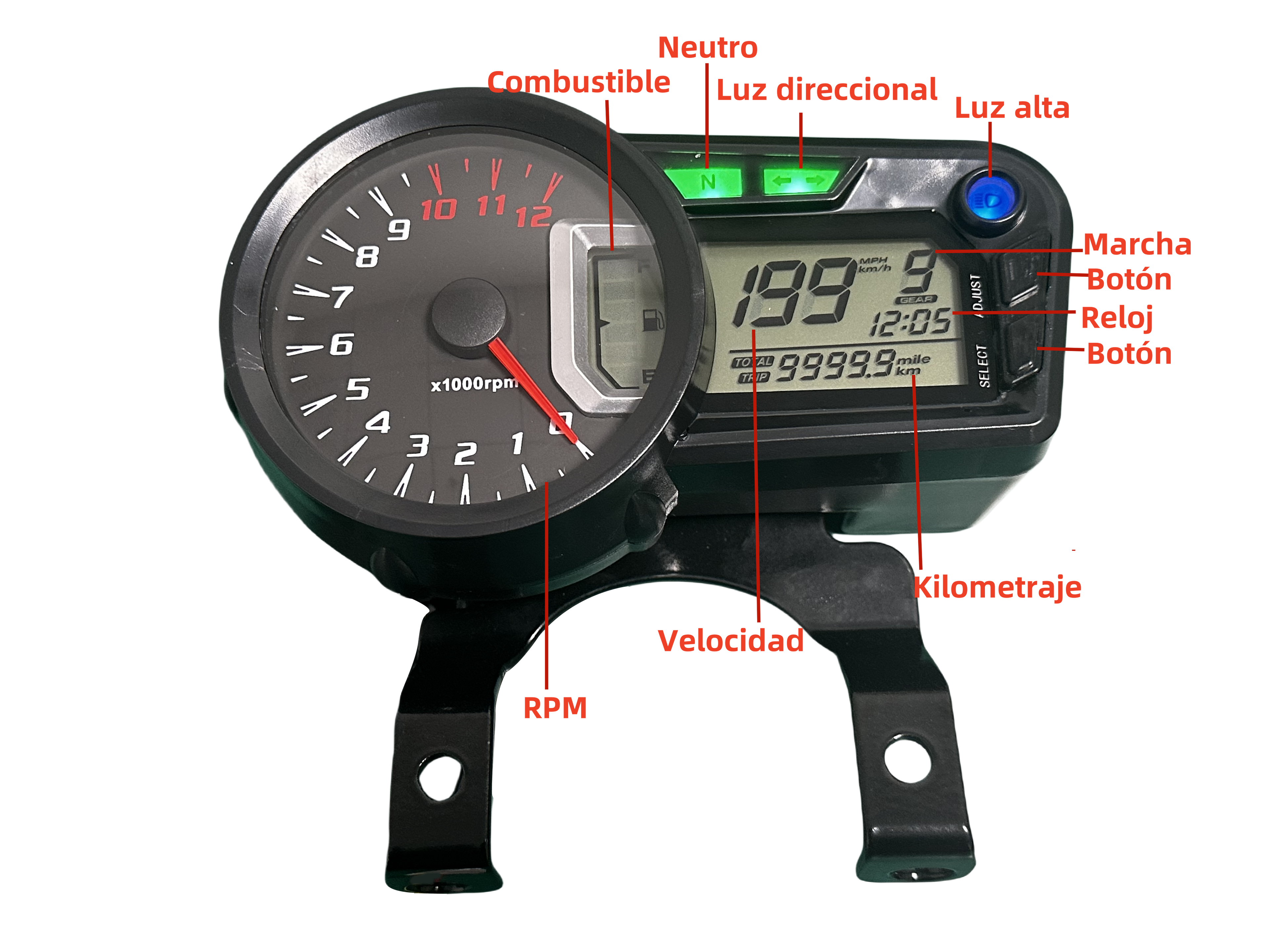 digital tablero para moto velocimetro tacometro for（Keeway RKV 125 200、Benelli vlx 150\Junak 125 S、vento tornado 300、keeway 150 rk、Vento Tornado 250）