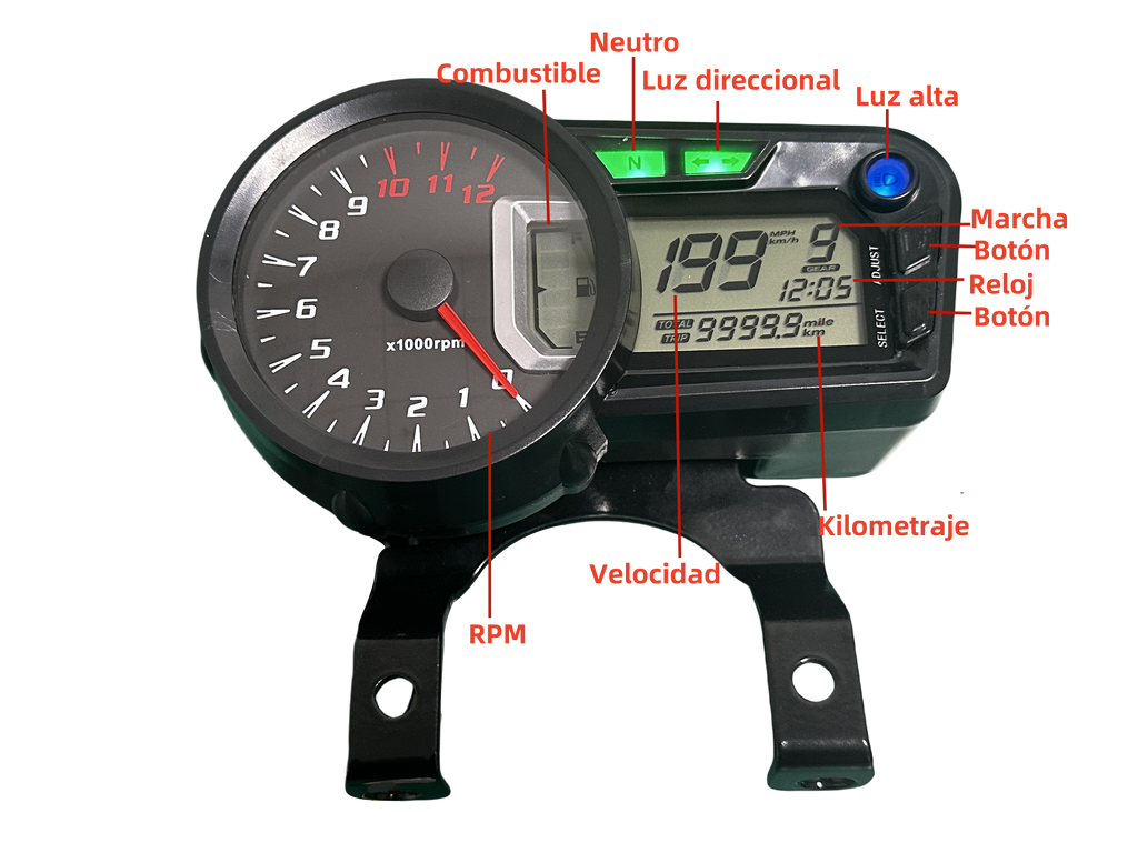 digital tablero para moto velocimetro tacometro for（Keeway RKV 125 200、Benelli vlx 150\Junak 125 S、vento tornado 300、keeway 150 rk、Vento Tornado 250）