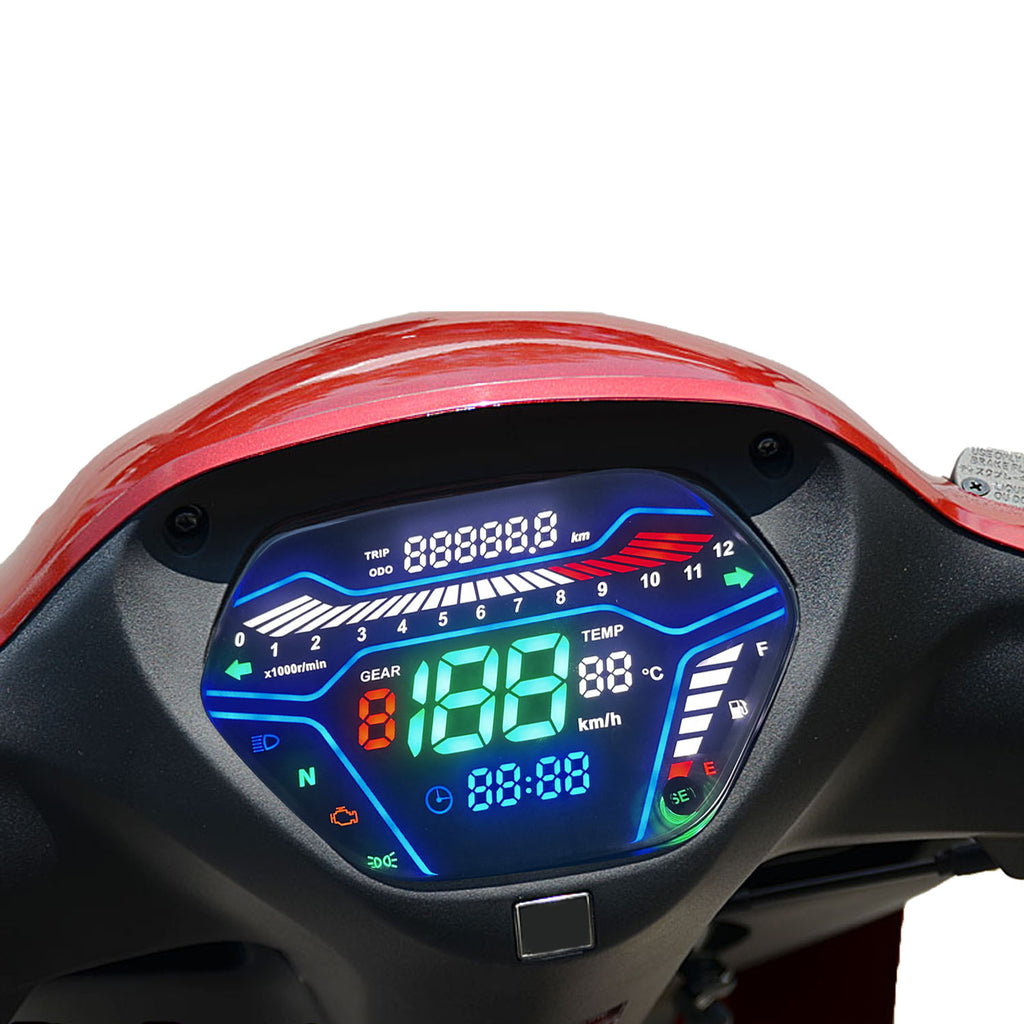 digital tablero para moto velocimetro tacometro for (Honda Wave Alpha 100、 Honda EX5 Class 1 / CX / DX 、Wave CX Alpha tahun、Wave110 DX、Italika At110、Shineray Phoenix 50、AKT 110)