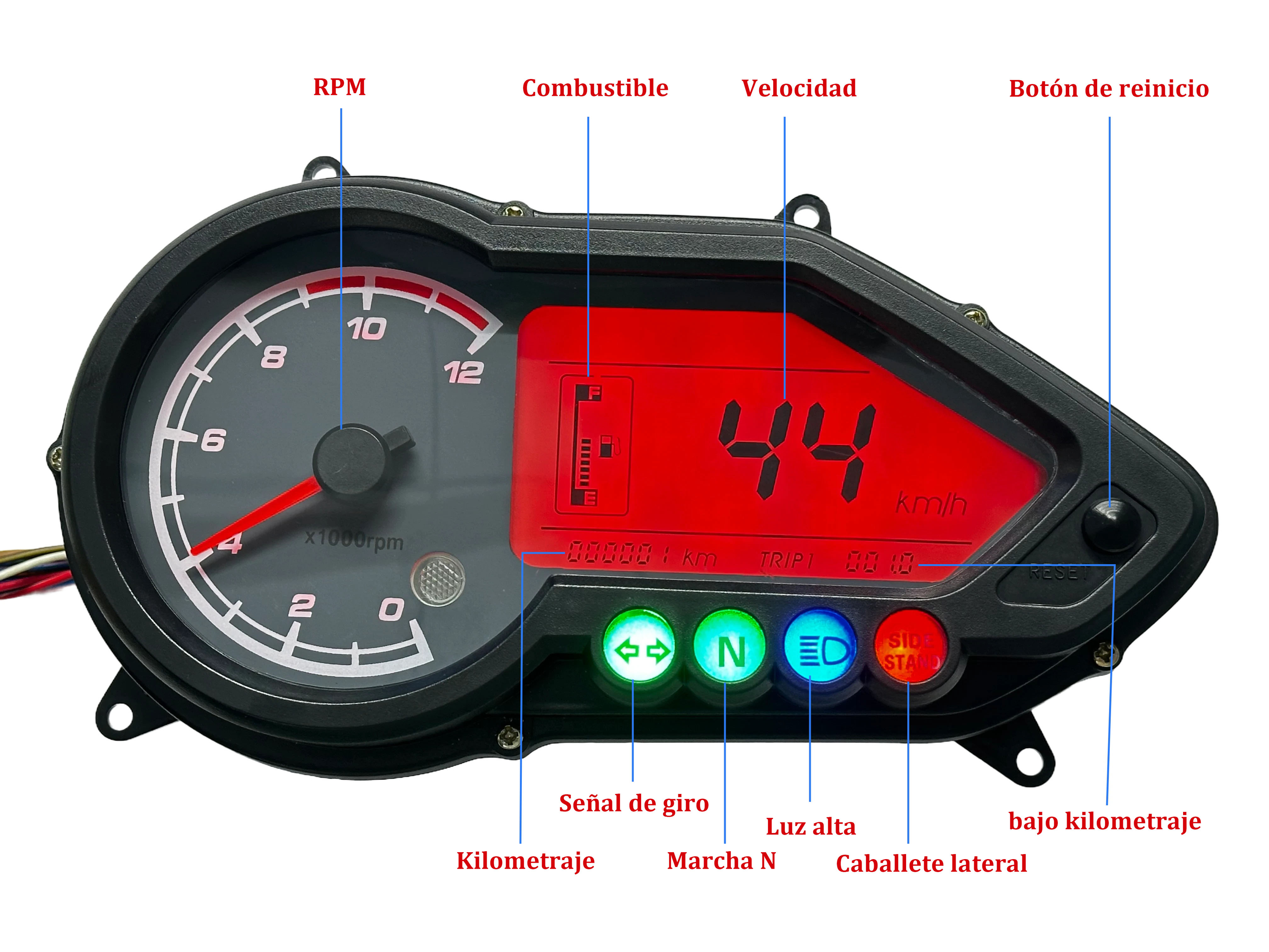 digital tablero para moto velocimetro tacometro for（BAJAJ Pulsar  125 150 180 200 220NS）