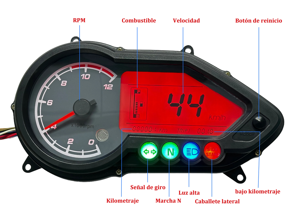 digital tablero para moto velocimetro tacometro for（BAJAJ Pulsar  125 150 180 200 220NS）