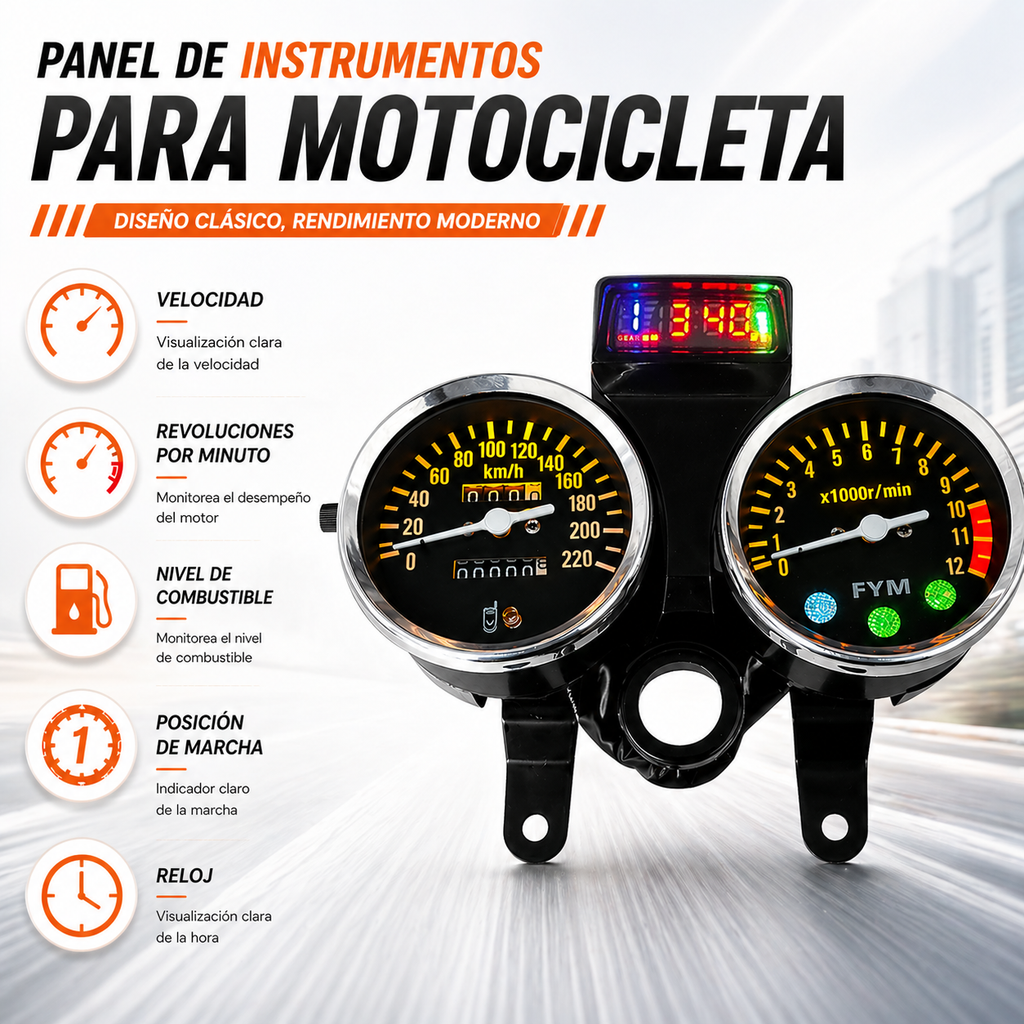 digital tablero para moto velocimetro tacometro for（Suzuki GN 125,Suzuki intruder 125 ED,suzuki gn125 cafe racer、Cruiser 200、CG125）