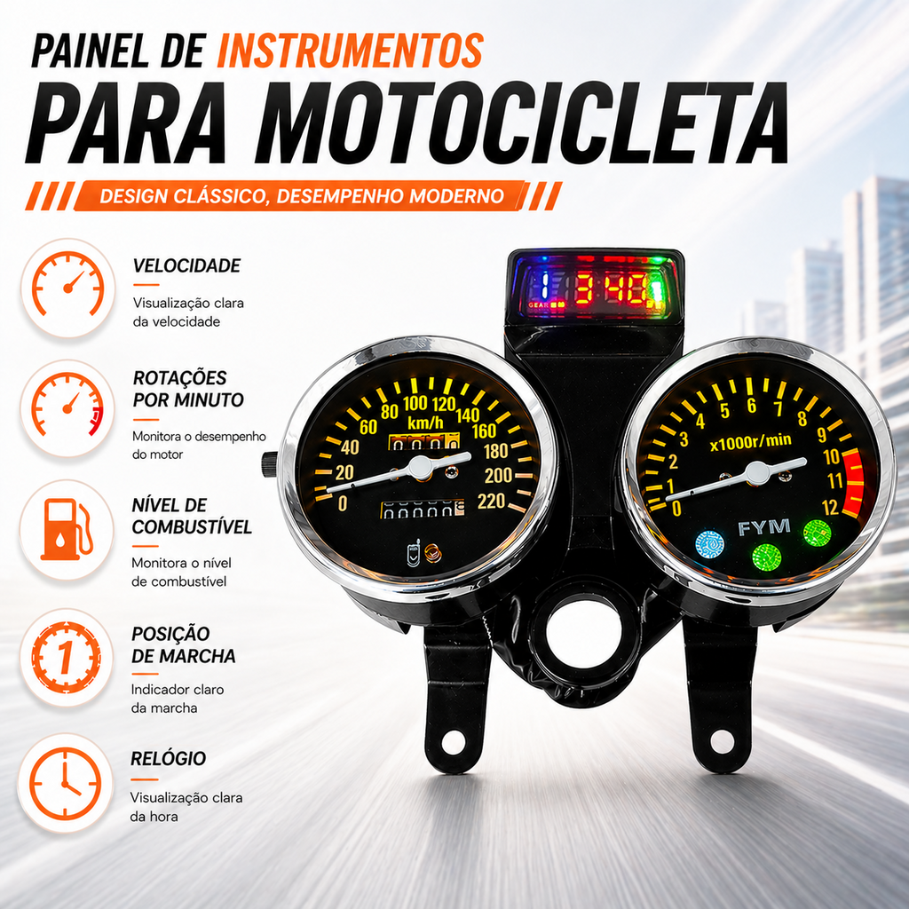 digital tablero para moto velocimetro tacometro for（Suzuki GN 125,Suzuki intruder 125 ED,suzuki gn125 cafe racer、Cruiser 200、CG125）