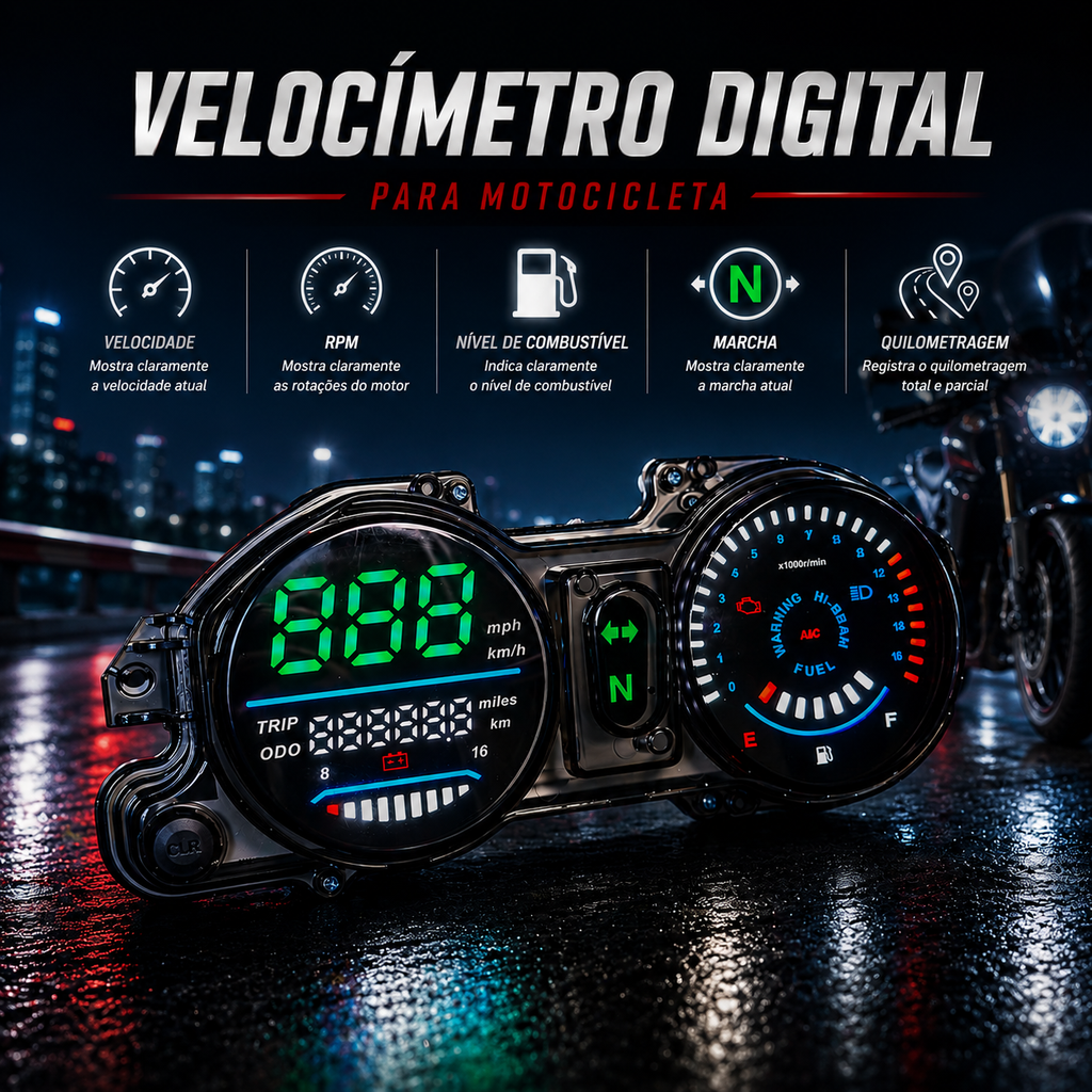 universal digital tablero para moto velocimetro tacometro for （Titan 150 ESD 2009 CG tatan 150 painel honda titan mix 150）