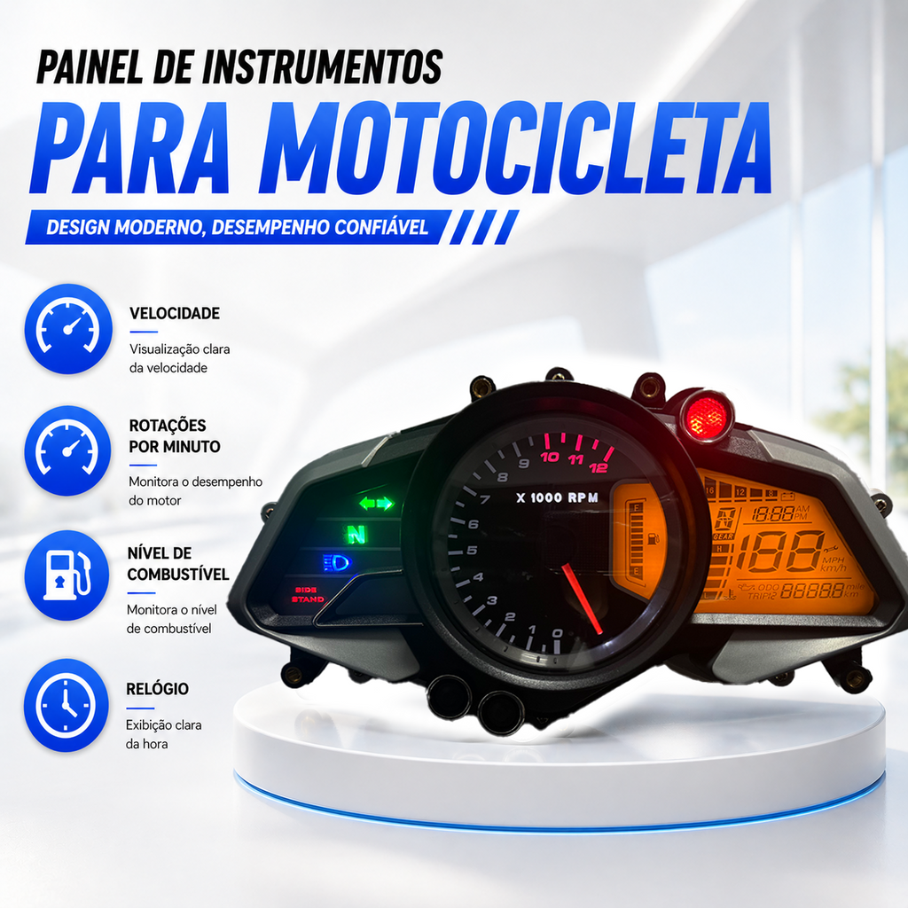 digital tablero para moto velocimetro tacometro for（Bajaj pulsar 200NS， Bajaj pulsar 125NS，Bajaj pulsar 160NS Kawasaki Rouser NS160 Fi Kawasaki Rouser NS150 Kawasaki Rouser RS200）