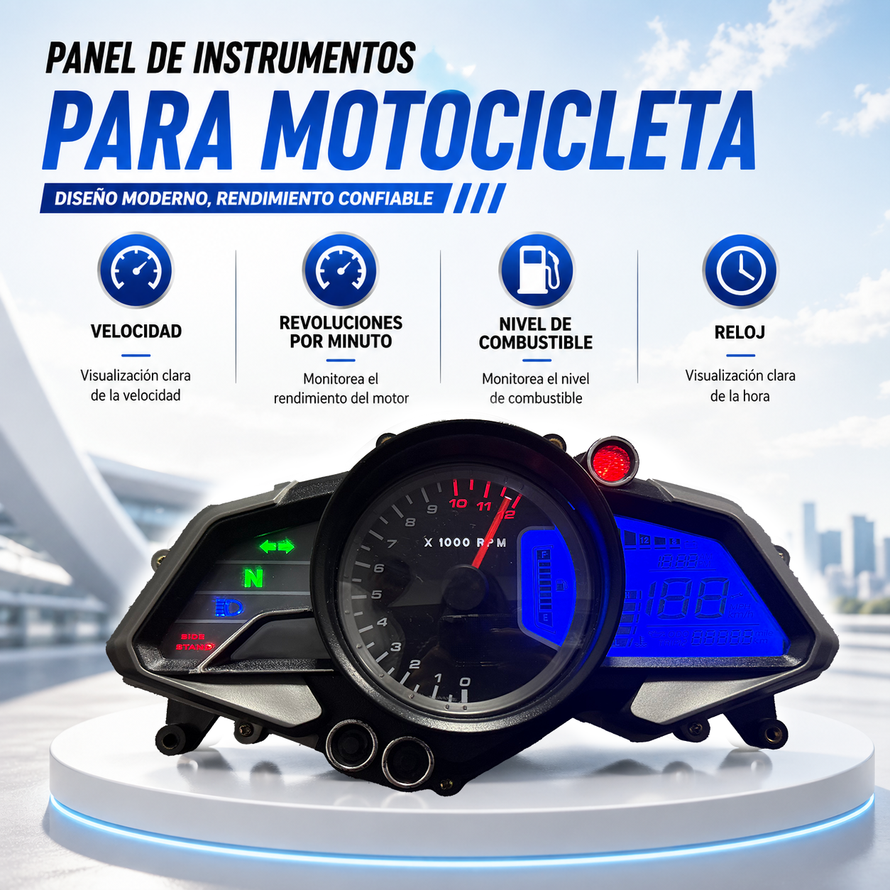 digital tablero para moto velocimetro tacometro for（Bajaj pulsar 200NS， Bajaj pulsar 125NS，Bajaj pulsar 160NS Kawasaki Rouser NS160 Fi Kawasaki Rouser NS150 Kawasaki Rouser RS200）