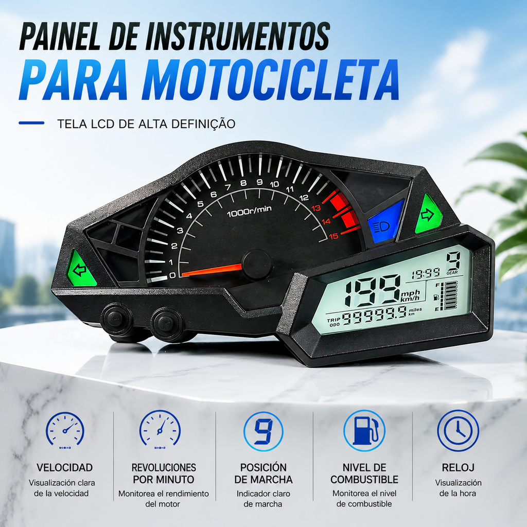 digital tablero para moto velocimetro tacometro for（kawasaki ninja 250 fi/ z250/ 250fi 2 silinder/ 4tak 2013 2014 2015 /300 /Z300 Dragon 200cc）