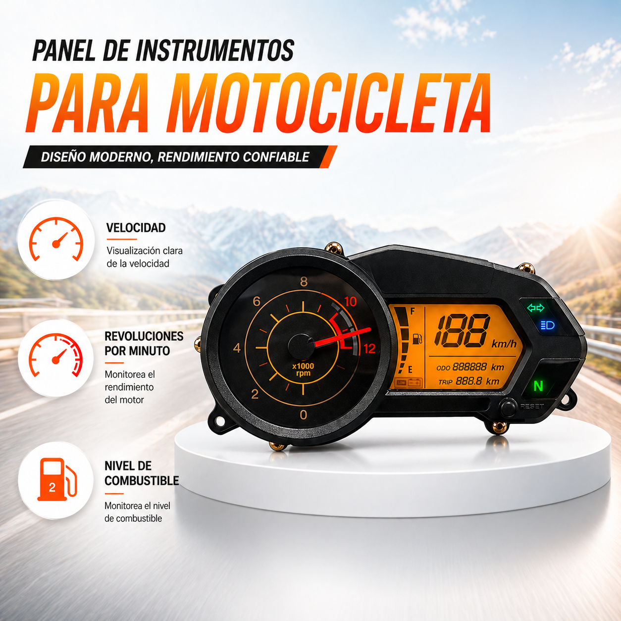 digital tablero para moto velocimetro tacometro for（Bajaj pulsar 135 LS Kawasaki Rouser 135LS Kawasaki Rouser NS125Fi）