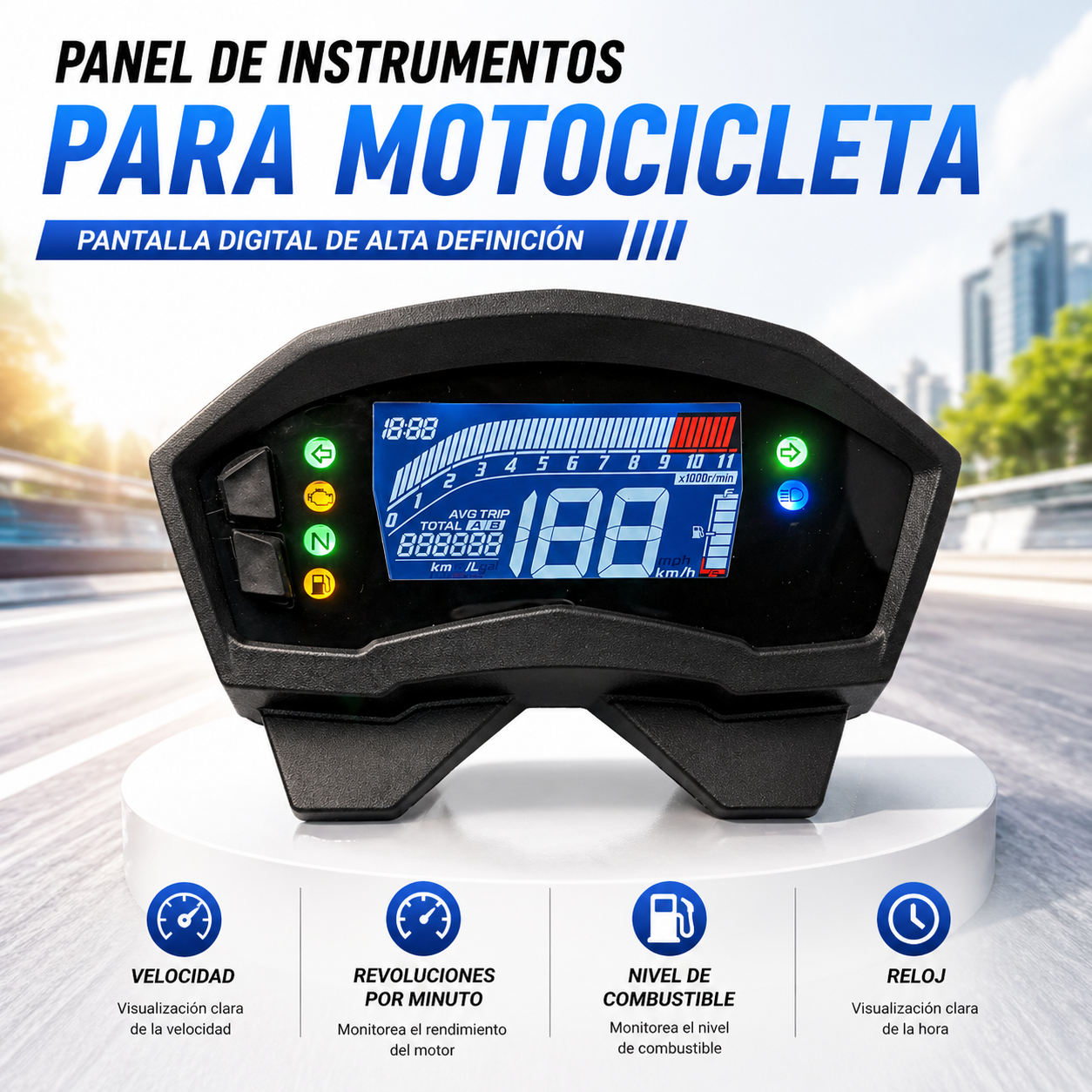 digital tablero para moto velocimetro tacometro for（Honda Cb 250F Twister S/Abs(2016 2017 2018)）