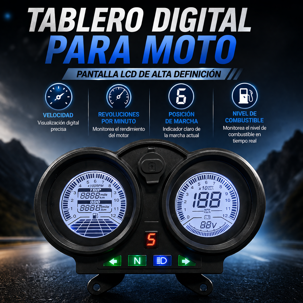 digital tablero para moto velocimetro tacometro for（Bera SBR150(Bera Moto 150cc CG)）