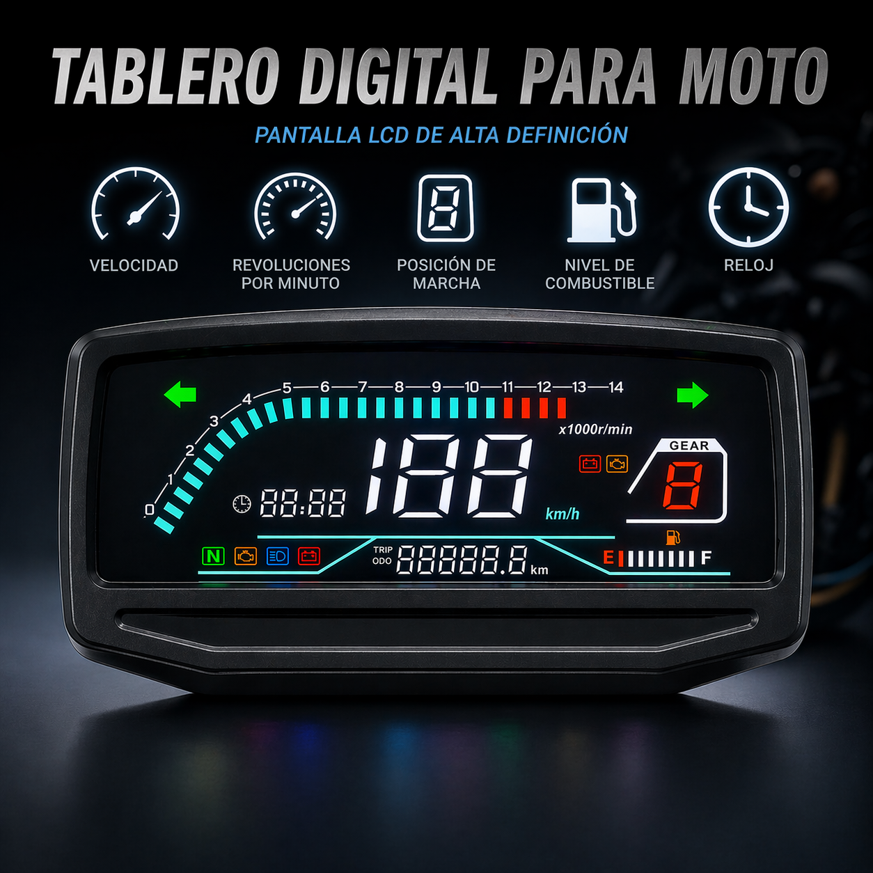 digital tablero para moto velocimetro tacometro for（Wuyang-Honda WY 125, GL PRO125, Keeway Horse 150 150cc、 Honda CGL 125、Wanxin WY 150、Honda GL PRO、Honda GL MAX、ZS150-6、Lifan LF150、HONDA NL125、Velorex VX 125S、WX150-A 150）
