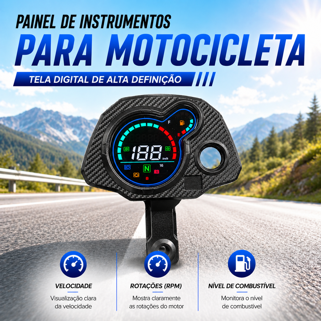digital tablero para moto velocimetro tacometro for（Honda Navi 110/110cc/B）