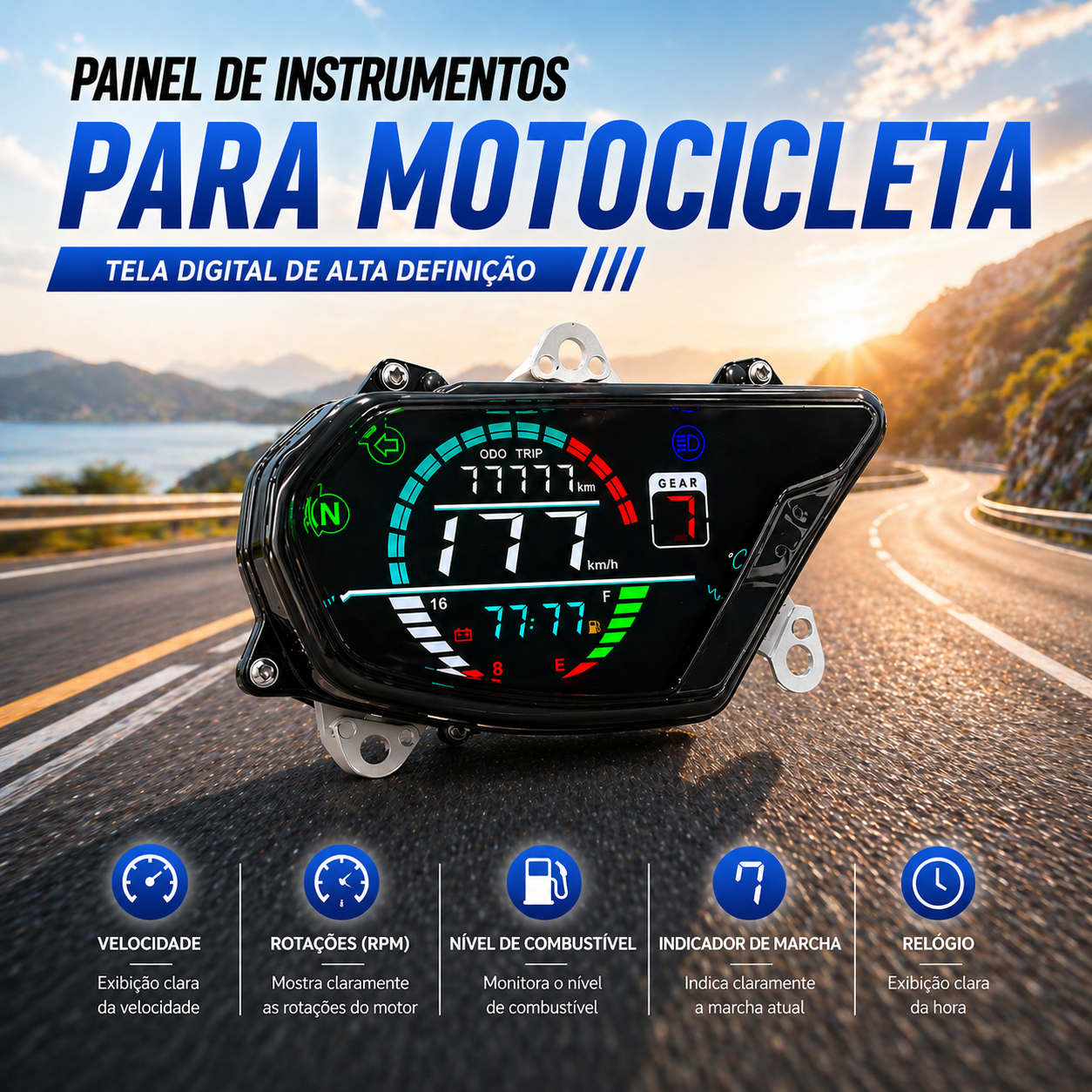 digital tablero para moto velocimetro tacometro for（Honda POP110i）