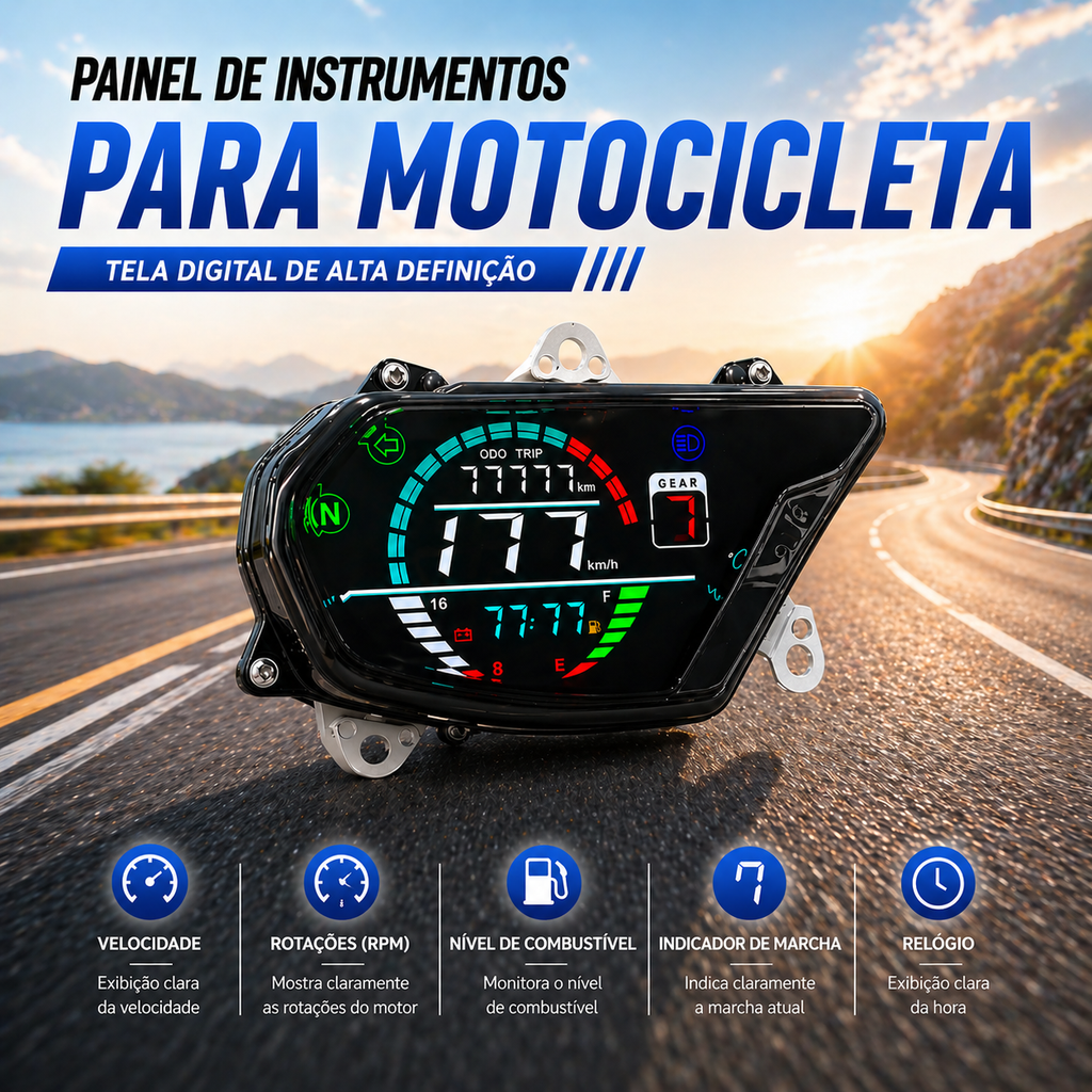 digital tablero para moto velocimetro tacometro for（Honda POP110i）