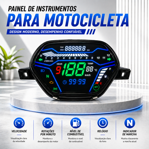 digital tablero para moto velocimetro tacometro for (Honda Wave Alpha 100、 Honda EX5 Class 1 / CX / DX 、Wave CX Alpha tahun、Wave110 DX、Italika At110、Shineray Phoenix 50、AKT 110)