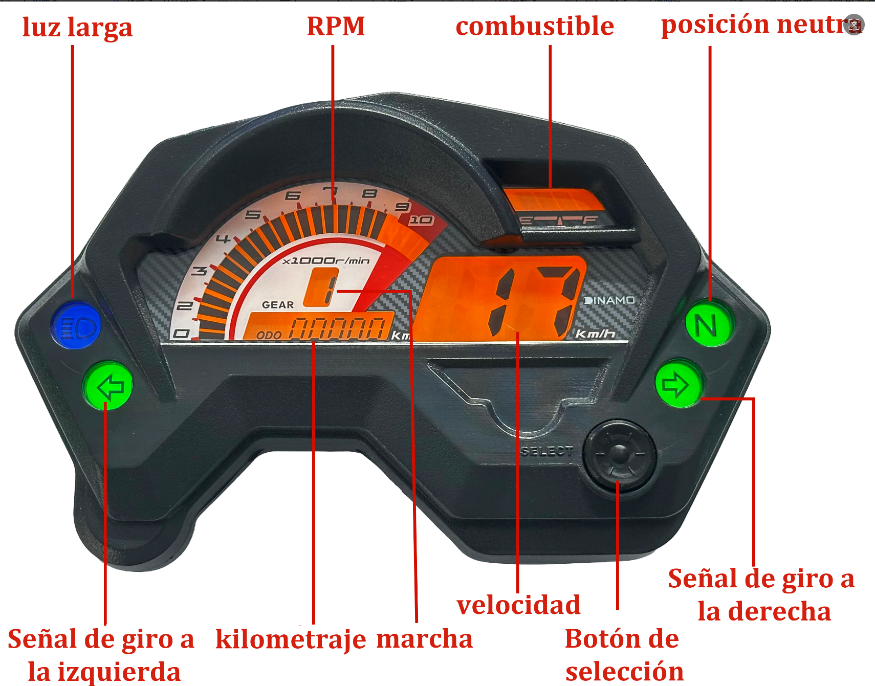 digital tablero para moto velocimetro tacometro for（Yamaha FZ16、FZV1、200cc Tryker Trike Scooter Gas Moped、Romet rxc 125、yamaha fazer 150）